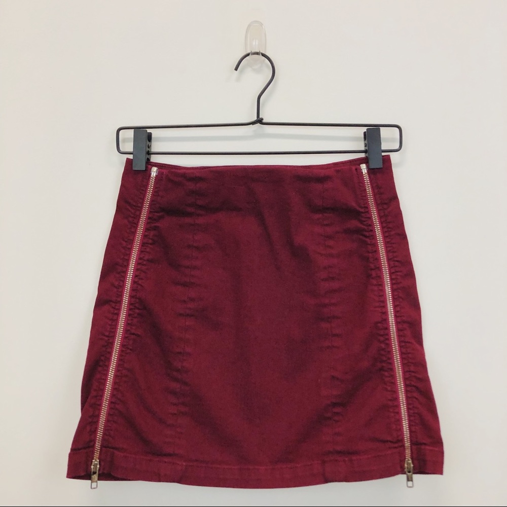 NWOT Carmar Double Side Zip Denim Skirt